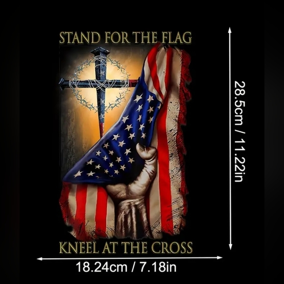 COPY - STAND FOR THE FLAG KNEEL FOR THE CROSS Handmade BY PEPEPIZZAZZ  SWEATSHI… - Picture 6 of 6
